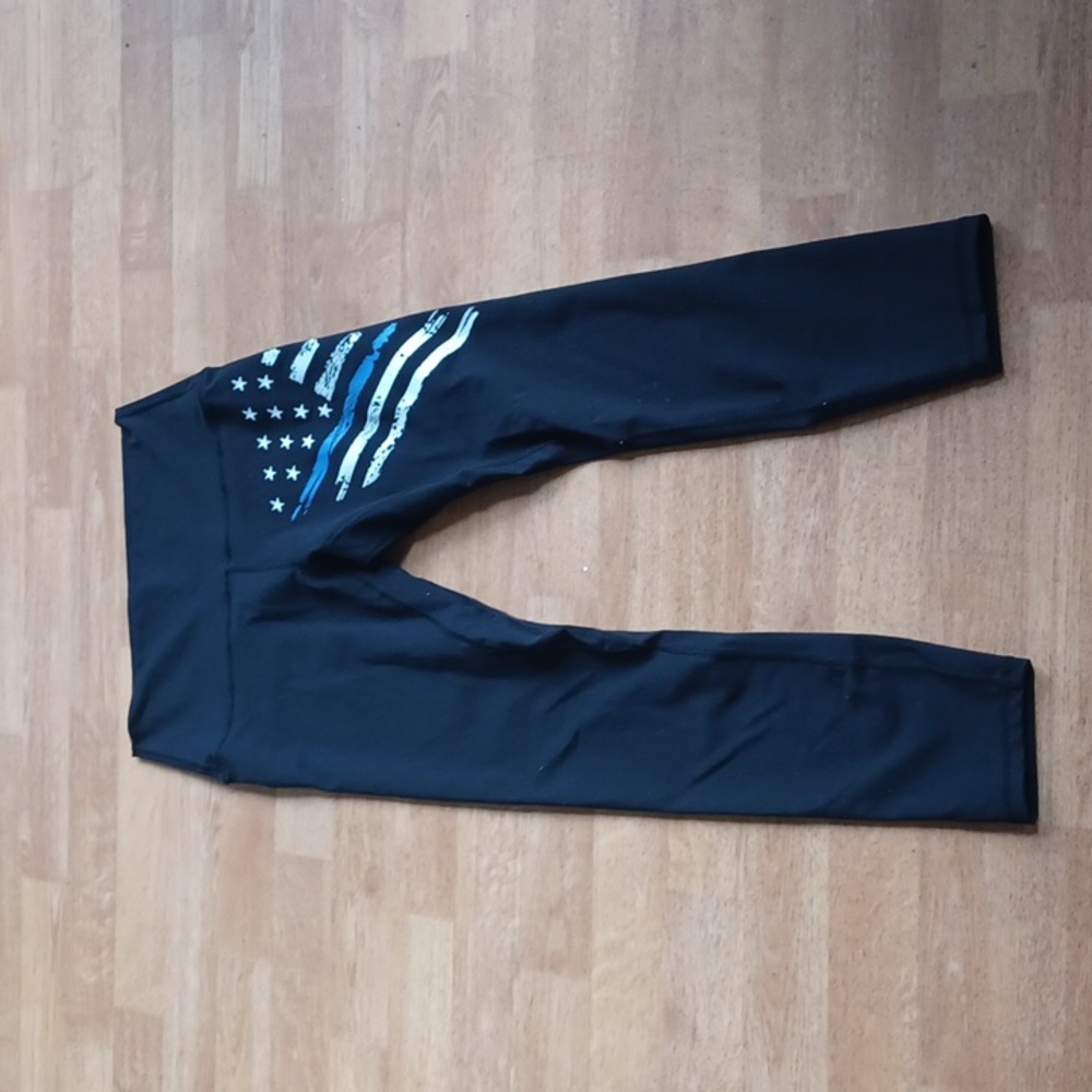 Leggings White Crest tactial suppy Blue line made in the USA size large